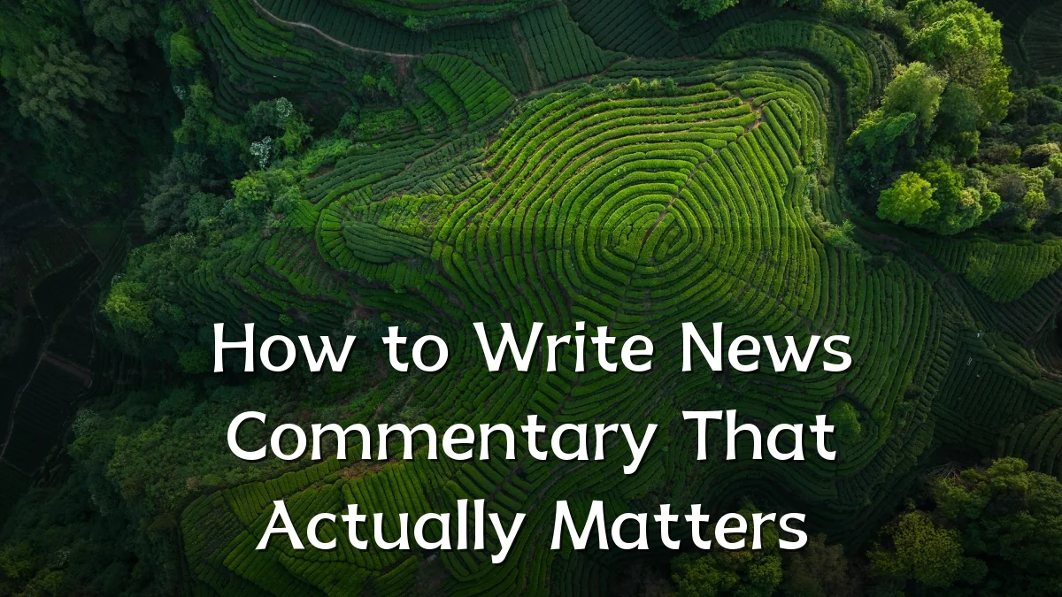 How to Write News Commentary That Actually Matters