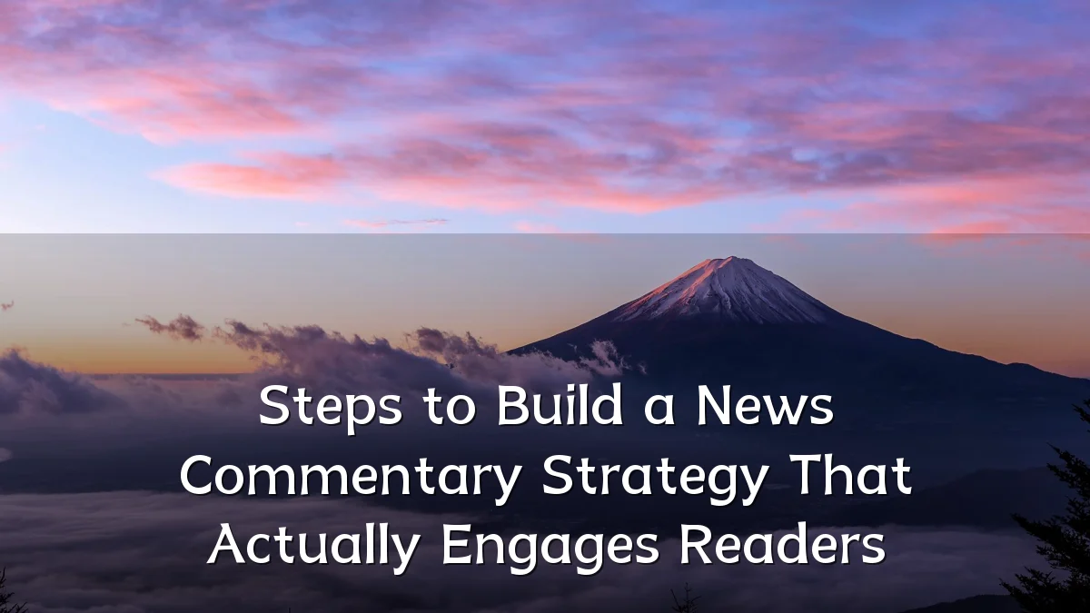 Steps to Build a News Commentary Strategy That Actually Engages Readers